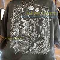 Witches Coven Moon Phases Occult Wicca Magic Gothic Pagan Comfort Colors&reg; Tshirt, Tarot Cauldron