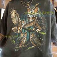 Vintage Owl 90S Graphic Style Comfort Colors® Tshirt, Retro Night Bird Faded Tees, Nature Y2K St