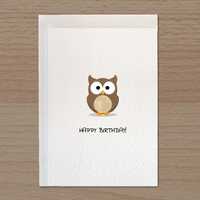 Owl Birthday card, Greetings card, Happy Birthday, Owl gift, Cute Birthday card,