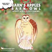 BARN'S APPLES - Barn Owl | Epoxy Acrylic Keychain, Bird, Fruit