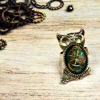 Steampunk Owl Ring | Vintage Style Gothic Jewelry, Adjustable Band