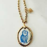 Owl ceramic charm necklace from NoIdea Creations