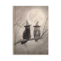 Vintage Victorian Black Cat Owl Notebook Witch Gothic Journal