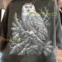 Snowy Owl Bird Lover Winter Wildlife Nature Vintage Bootleg Comfort Colors&reg; Tshirt, Night Creatu