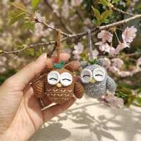 Buy 2 Get 1 Free Handmade Crochet Owl Keychain, Owl Plushies Keyring, Mini Bird Bag Charm, Unique Gi