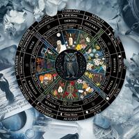 Owl Wheel of the Year Wooden Art, Pagan Altar Piece, Witchcraft Home Accent