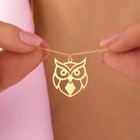 Owl Pendant: Copper Abstract Design