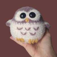 Handmade owl plushie | Fluffy crochet toy | Ideal gift for bird lovers