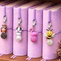 Handmade Owl, Cow, Bee, Flamingo Journal Charm Clip Accessory