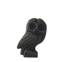 Owl, cast stone, 9cm, anthracite - Ancient Greece collection - Handmade