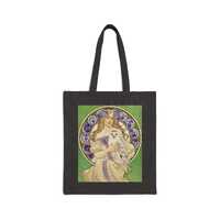 Art Nouveau Style Woman with Owl Tote Bag | 100% Cotton 15" x 16"