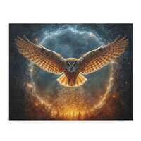Wise Owl in the Ring of Fire Jigsaw Puzzle | Premium Artwork | Relaxing Puzzle for Adults | Toys and