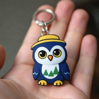 Aurora Watcher Owl Keyring | Hand Painted 3D Printed Yukon Wildlife Charm for Nature Lovers - Unique