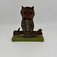 Folk Art Owl Letter Holder