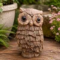 Handmade Concrete Owl Disguised as a Wood Carving