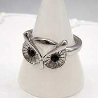 Silver Tone Owl Ring &ndash; Whimsical Animal Design | Size 7