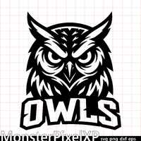 Owls Sports Team Logo SVG, PNG, EPS, Vector Cut Files (Digital Download)