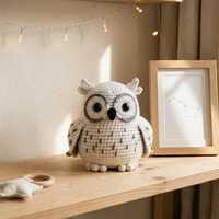 Snowy Owl Crochet Pattern PDF, Amigurumi Owl Plush Tutorial, DIY Bird Toy, Beginner Friendly Pattern