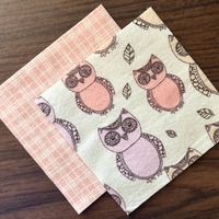 Pink Owl Plaid Pink flannel 5” precut square charm pack