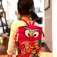 Handmade Patchwork Owl Shoulder Bag, Colorful Kids Pouch, Boho Fabric Bag