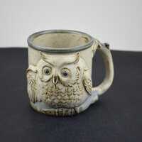 Vintage Gempo Owl Mug - Retro 3D Bird Pottery Coffee Cup - Made in Japan
