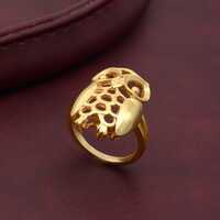 Gold Owl Ring, Dainty Bird Jewelry, Gold Plated Animal Band, Filigree Wisdom Ring, Nature Inspired G