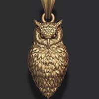 Owl Pendant Necklace Silver 925