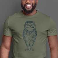 Linocut Owl Shirt, Dark Academia Tee, Goblincore Clothing, Folk Art Bird, Forestcore Graphic, Nature