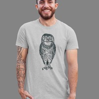 Linocut Owl Shirt, Dark Academia T Shirt, Goblincore Clothing, Folk Art Bird, Forestcore Graphic, Na
