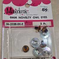 Mangelsen's 9mm novelty owl eye orange black vintage