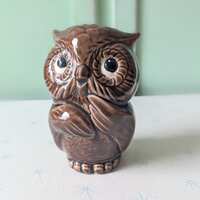 1970s Retro Ceramic Owl Figurine: Kitsch Home Decor