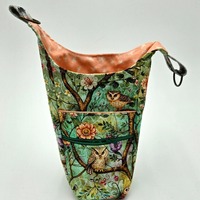 Owl Water Bottle Carrier | Woodland Bottle Bag | Hands Free Water Sling | Nature Print Crossbody Hol