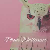 Geometric Owl Phone Wallpaper, Pink Minimalist Low-Poly Art (Digital Download)