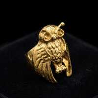 Brass Owl Ring: Gothic Bohemian Jewelry