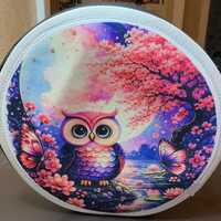 Whimsical Owl Round Crossbody Bag