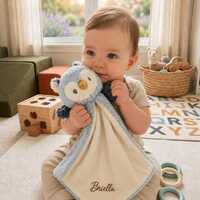 Personalized Owl Blanket Baby Security Lovey Custom Plush Toy Cotton Comfort Nursery Accessory Machi