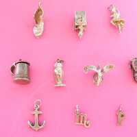 Vintage Sterling Silver Charms: Boot Owl Seagull M P Tankard Carriage (N)