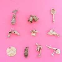 Vintage Sterling Silver Charms: Pineapple Bells Owl Palm Tree Fish Telephone (N)