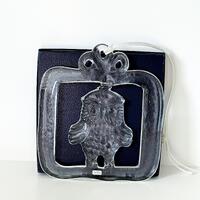 Vintage 1970s Kosta Boda Sweden Owl Art Glass Window Hanging Bertil Vallien Zoo Series