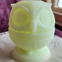 Fenton Uranium Owl Fairy Lamp - PLEASE READ