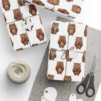 See,Hear,Speak,Post NoEvil Owl Wrapping Paper