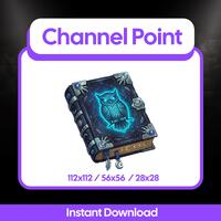 Magic Owl Grimoire Twitch Channel Points - Celestial Wizard Spell Book  | Witchy Sub Emotes & Ba