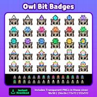 Owl Bit Badges | Twitch Bits Badges | Bits | Cute Owls | Owl Emotes