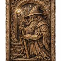 OWL Relief Carving STL File | CNC Relief Carving | Wizard Wall Art | Digital Download