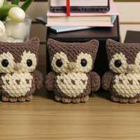 Chubby Owl Crochet Pattern PDF, Cute Amigurumi Bird Plush DIY, Easy Handmade Animal Toy