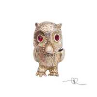 Vintage Silver Owl charm, Bird charm, 70's Charm Gift, Hallmarked Silver, Birmingham 1971