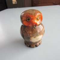 Vintage Alabaster Owl Figurine Italy Free Shipping