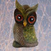Handmade Wooden Owl, Custom painted - 27 cm (10.6 inches)