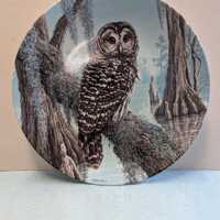 Barred Owl Decorative Plate by Edwin Knowles 1990