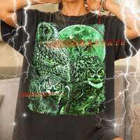 Owl Owl 90s Vintage Retro Bootleg Shirt, Wise Nocturnal Bird Graphic Tee, Nature Lover Aesthetic Gif